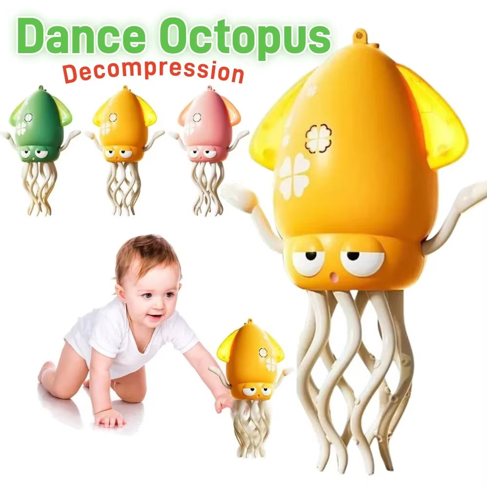 Creative cing Octopus Childrens Electric Automatic Induction Sound and Light Luminous Squid Baby Sim