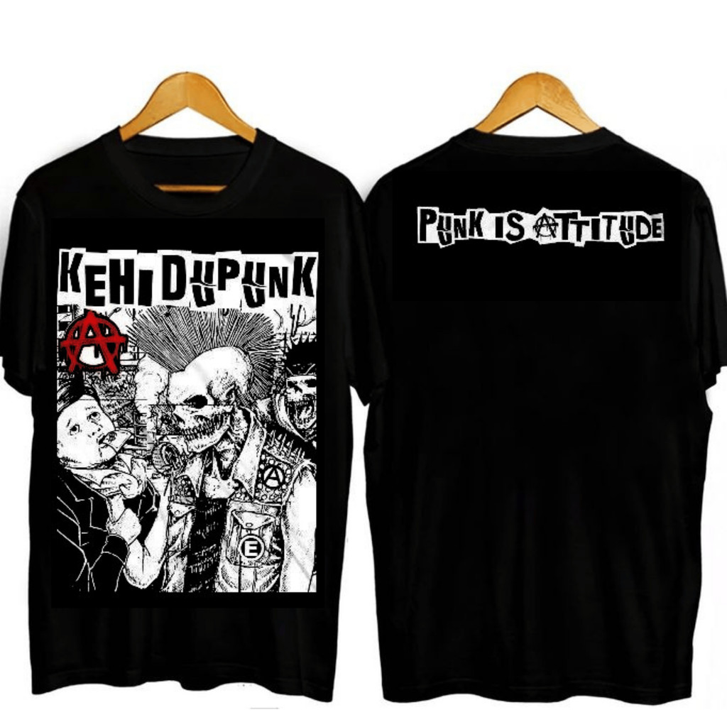 KAOS DISTRO COTTON 24s - Kaos Kehidupunk Punk Is Attitude - Baju Distro Punk Not Dead
