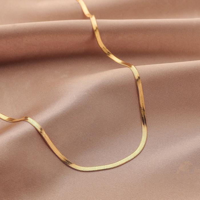 Kalung Titanium Kalung Belut Pria Kalung Titanium Pria Kalung  45cm-60 Emas Silver