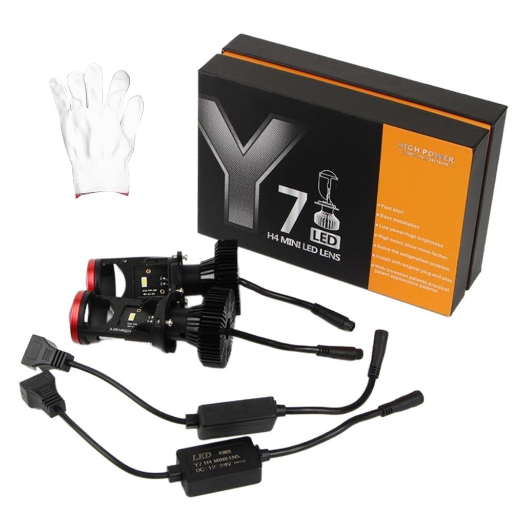 Lampu LED Proyektor H4 Mobil Motor 6000K | Y6/Y7/Y8 Bifocal 9000LM 12-24V