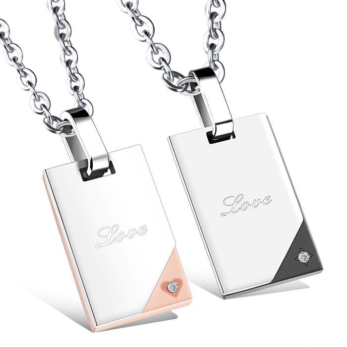 Kalung Couple Liontin Love Note Pasangan Liontin Kalung Hari Valentine