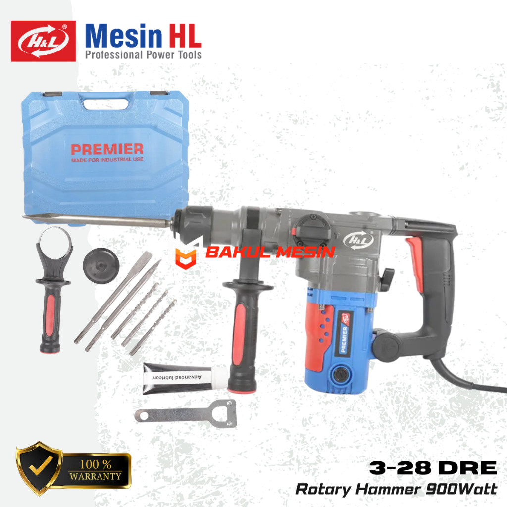 Rotary Hammer H&L Mesin Bor Bobok HL Premier 3-28 DRE