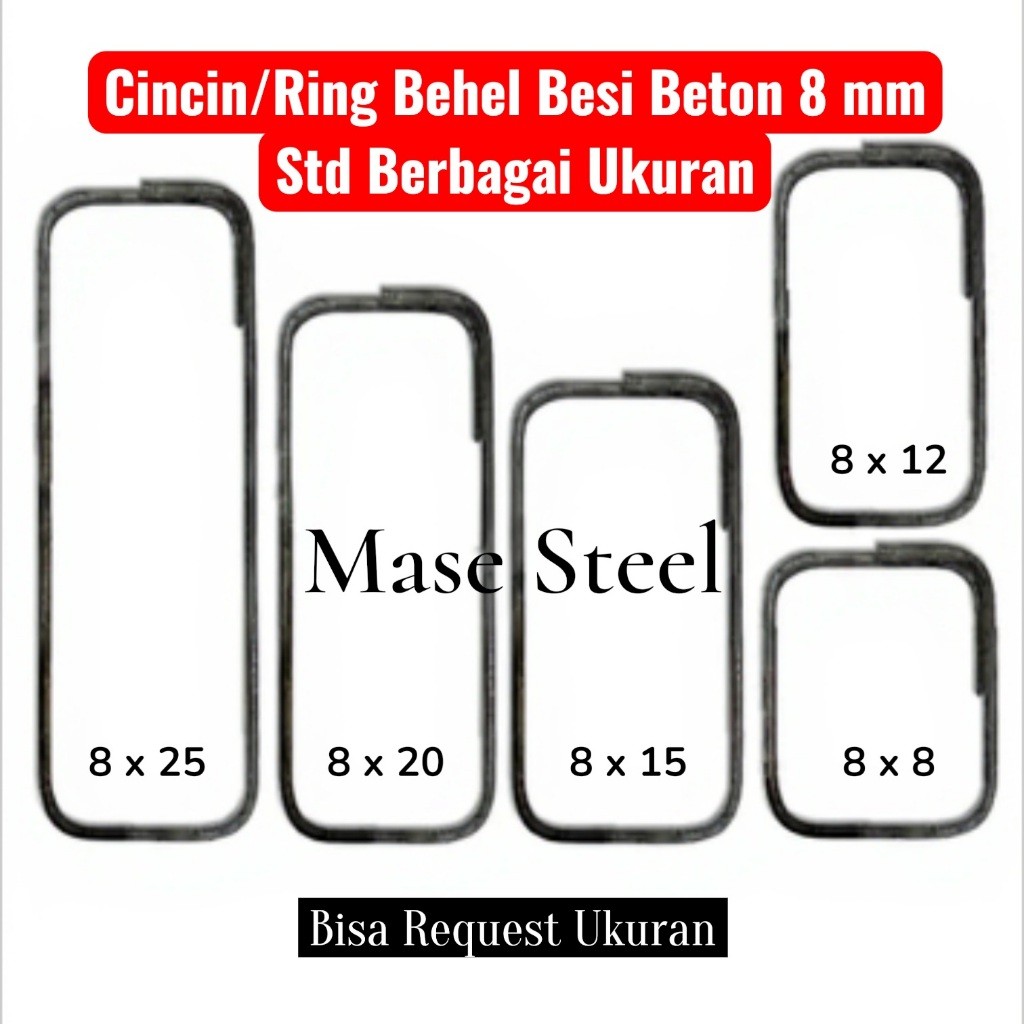 Ring/Cincin Begel / Behel Besi Beton 8 mm Std  Berbagai Macam Ukuran