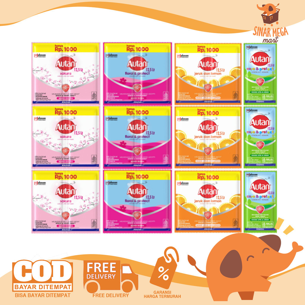 AUTAN Jumbo 12 Sachet 10ml - Floral & Protect, Sakura, Jeruk | Lotion Anti Nyamuk