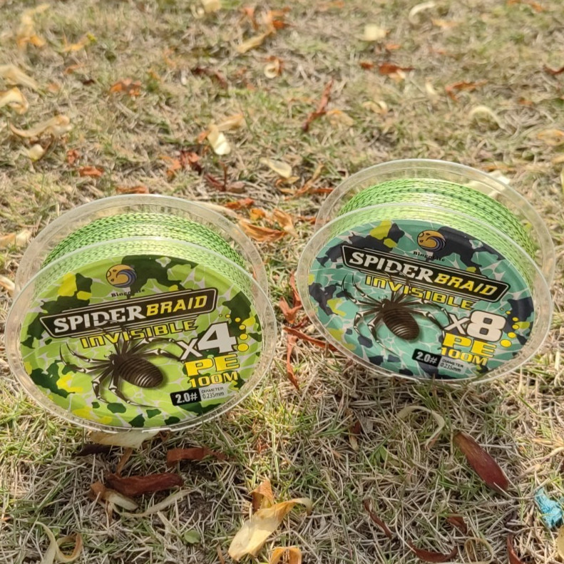 Bingolife Tali Pancing PE X4 X8 Spider 100m Warna Hijau Biru Bercorak Kuat 6.8kg~45.9kg Untuk Castin