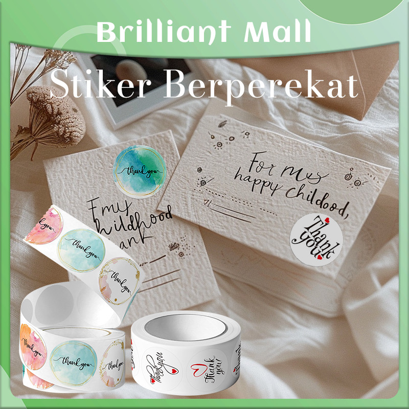 Stiker Thank You Stiker Tempel Thank You 500 PCS Stiker Thank You 1 Roll Stiker Thank You 1 Roll Ter