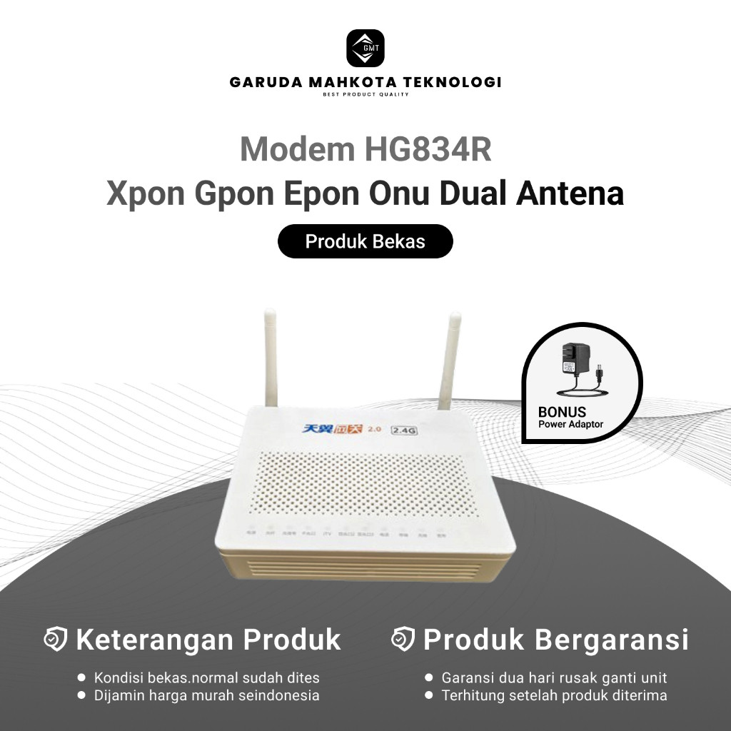 (wow03) MODEM ONT ONU HUAWEI ECHOLIFE HG834R NON WIFI EPON (BISA XPON ATAU GPON) ROUTER ACCESS POINT