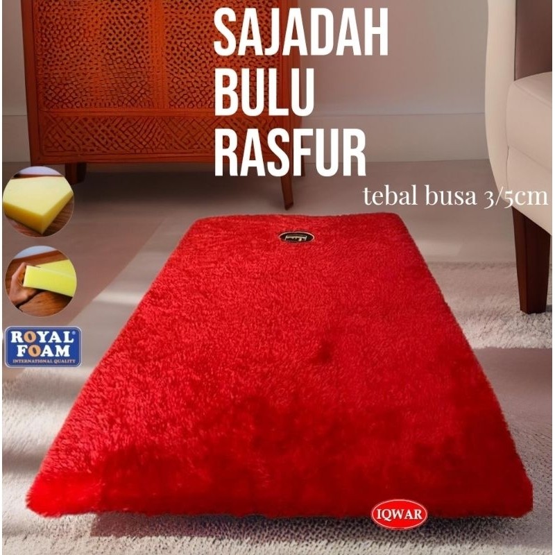 ERVINA.ID SAJADAH TEBAL ANTI KEMPES TEBAL BUSA 5 CM BUSA ROYAL SUPER  BULU RASFUR  SAJADAH  TEBAL SA