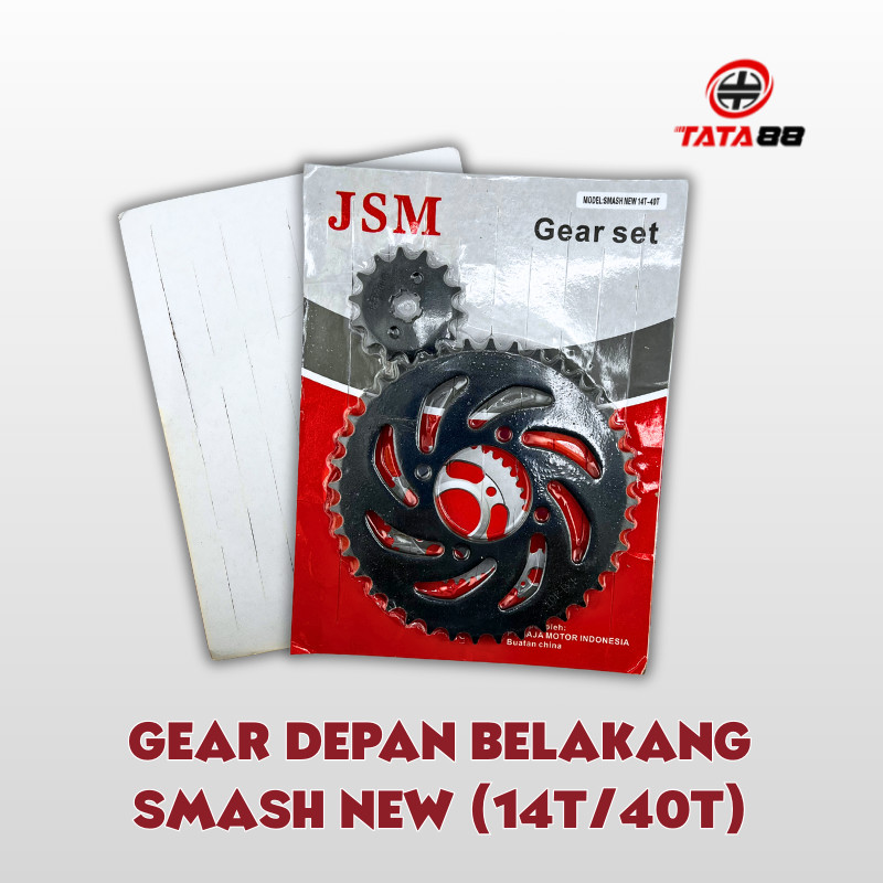 GEAR DEPAN BELAKANG SMASH NEW 14T/40T – GIR SET PRESS SUZUKI SMASH NEW BERKUALITAS