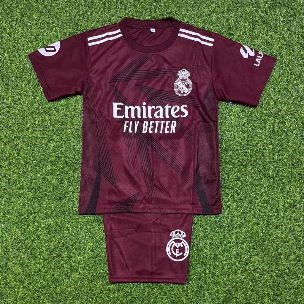 NEW Bisa cod Setelan Baju Bola Anak REAL MADRID MAROON Jersey Bola Anak Dari Usia 1-15 Tahun