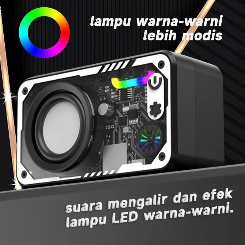 Bluetooth Cyberpunk Bluetooth Speaker Double Subwoofer Music Speaker Salon Bluetooth bt Speaker