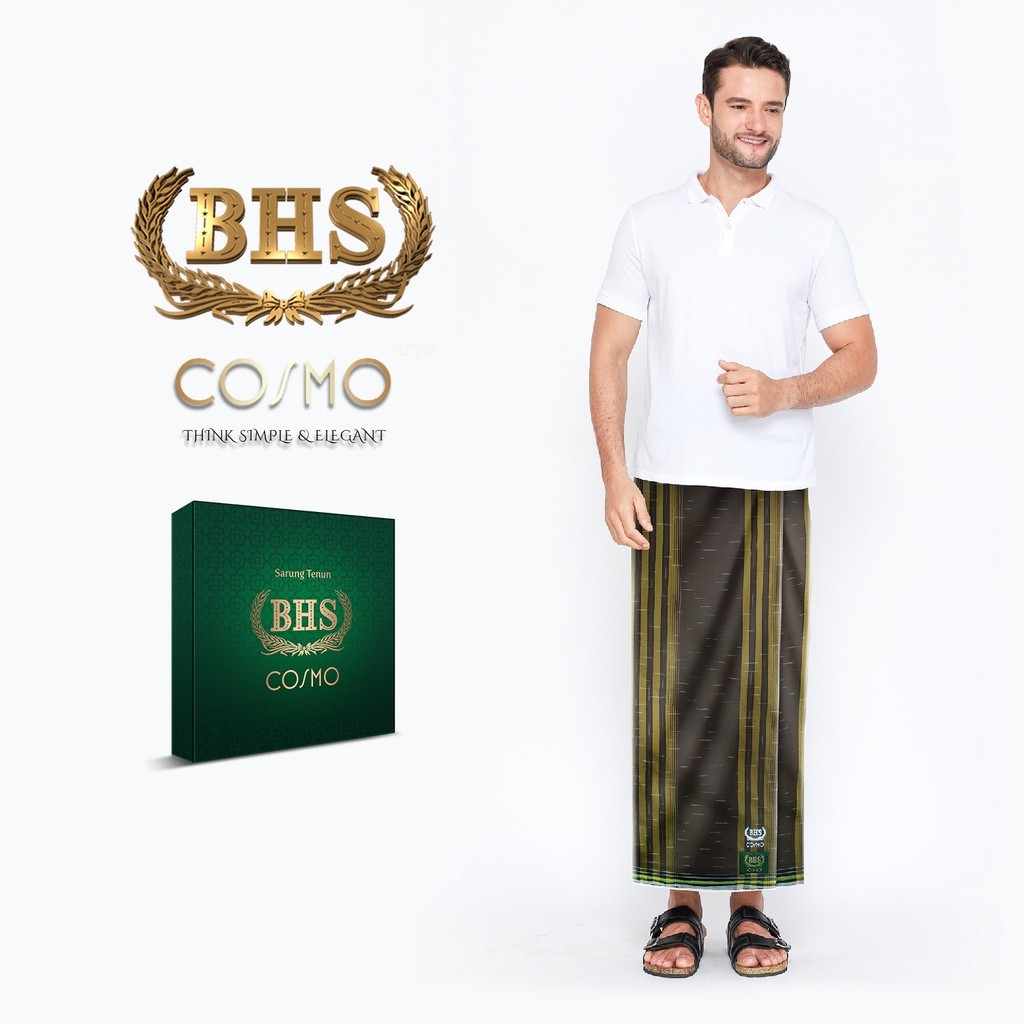 Sarung BHS Cosmo Gold Motif K26 PPE Coklat Kuning