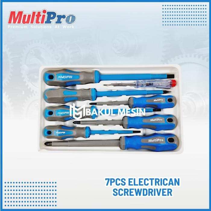 MULTIPRO ELECTRICAN SCREWDRIVER SET 7 PCS Obeng Listrik Set HEAVY DUTY