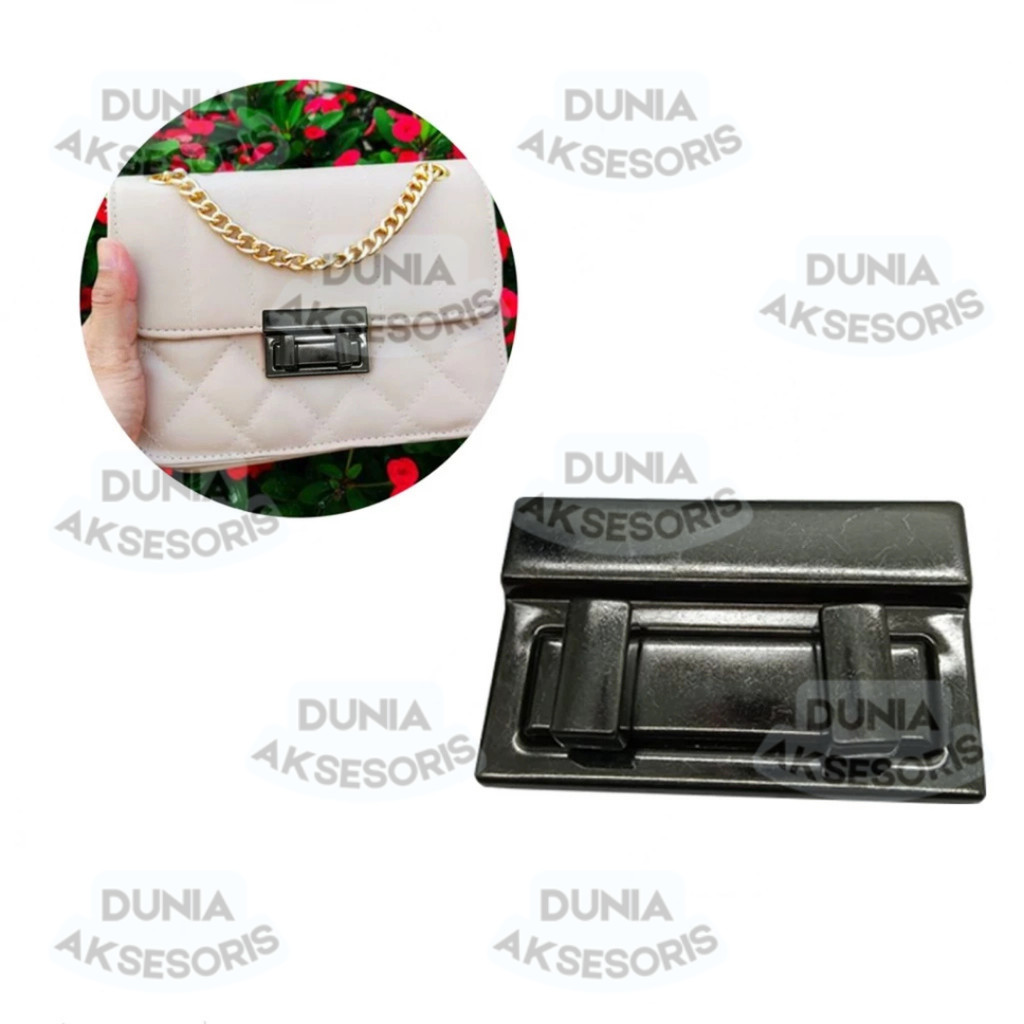 Aksesoris Tas Variasi V194 Plat Kunci Putar Kotak - Aksesoris Tas (IMPORT)