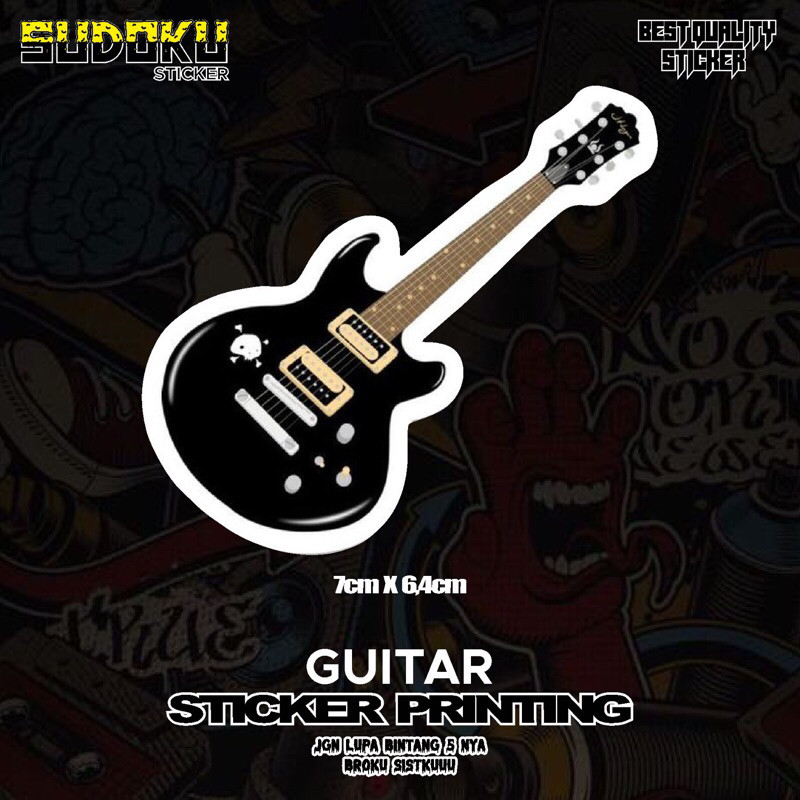 Stiker Stiker Printing Guitars Gitar Anak Band Keren