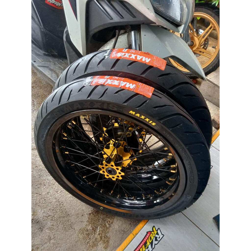 whellset rodaset supermoto crf 150L full baru velg rossi 250/300 tromol freeday ruji willwood ban ma