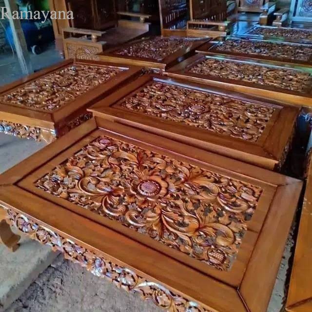 MEJA KOPI LESEHAN MEJA MAKAN KETAPANG UKIR KAYU JATI JEPARA UKIRAN Murah