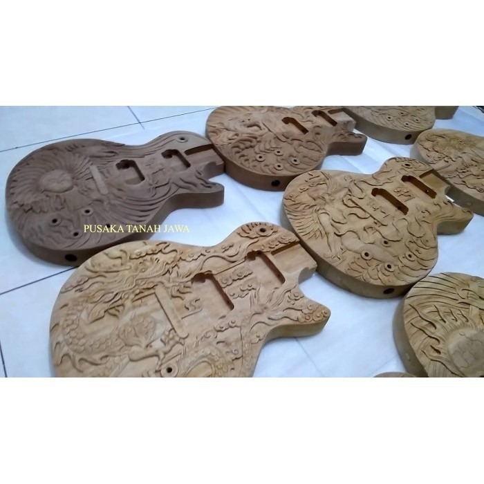 body gitar ukir kayu mahoni super bahan MENTAHAN fnx008 Murah murah nih