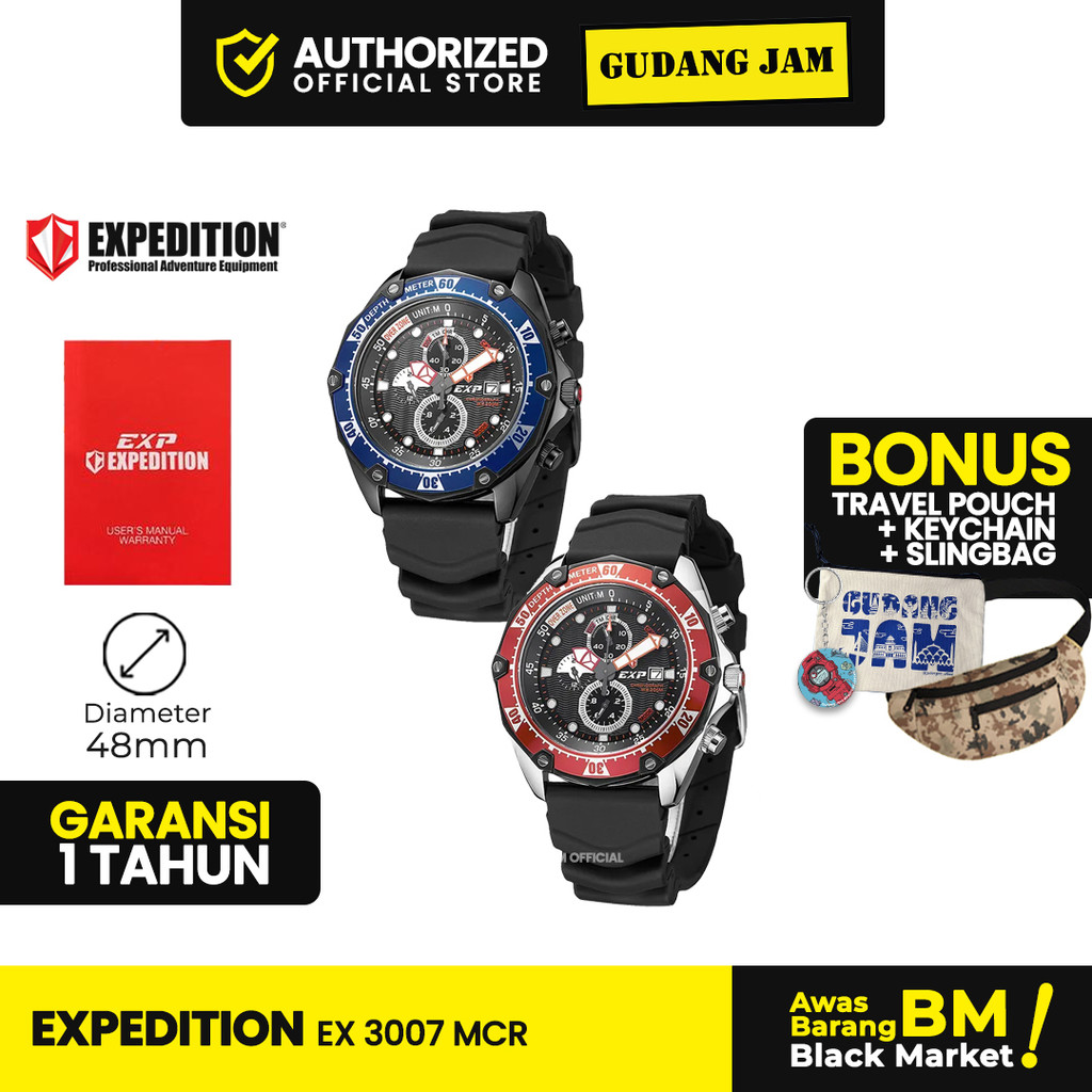 Jam Tangan Pria Analog Expedition EX 3007 MCR Series Silicon Strap