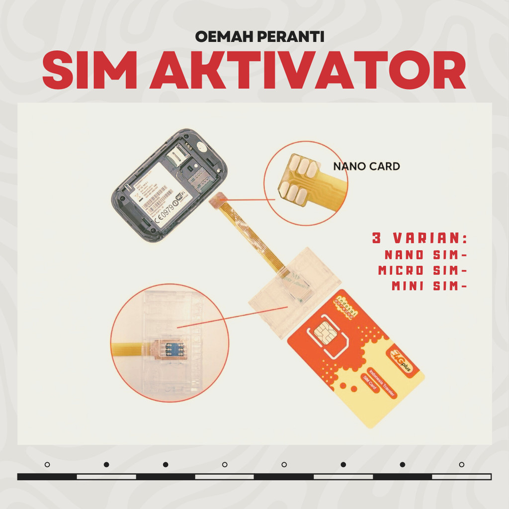 Aktivator SIM Card Adapter Registrasi Kartu Perdana Macro Micro Nano