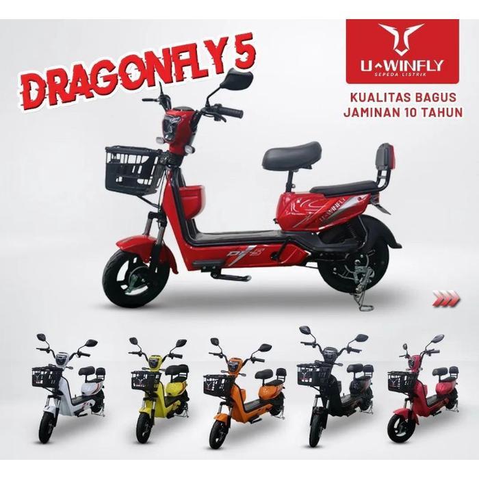 Sepeda listrik uwinfly dragonfly 5 df5 baterai upgrade 13.3Ah support