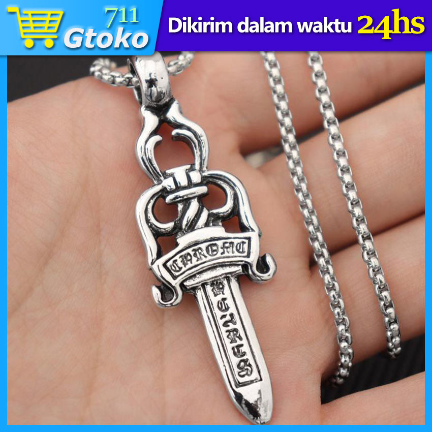 Kalung Salib Kalung Rantai Hip Hop Choker Kalung Liontin Style Korea Chain Necklace Kalung Silver Ti