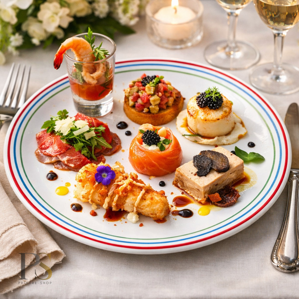 Piring Makan Keramik 1/2 Lusin Besar 10 Inch Ceper Pelangi Packing Kayu