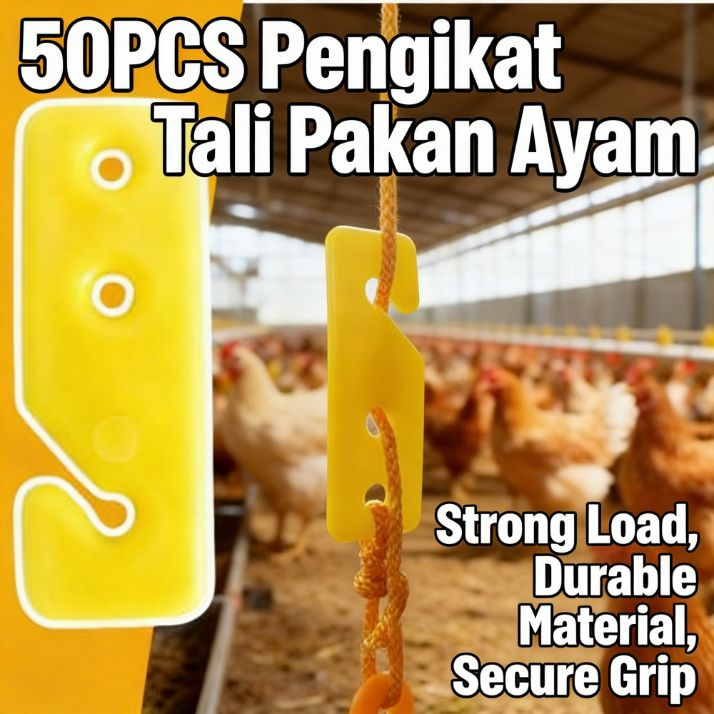 Pakan Ayam Tempat Makan Tali Pengikat Pengikat 50PCS Adjuster Tali