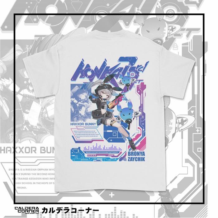 Kaos Game Honkai Impact Bronya Zaychik Haxxor Bunny Combed Digital Sablon Unisex Tee