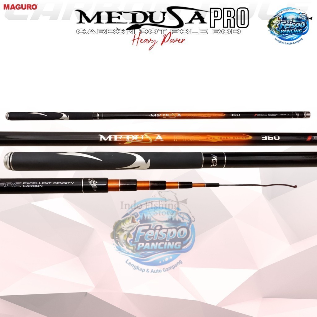 FEISPO Pancing - Joran Tegek MAGURO Medusa PRO NS Pole Rod Mancing Galatama Kolam Pancing Ruas Panja