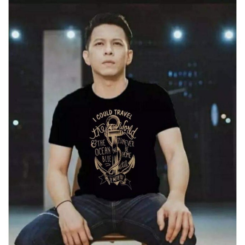 baju kaos pria dewasa ariel noah terbaru bahan katun adem tshirt cowok distro keren green light