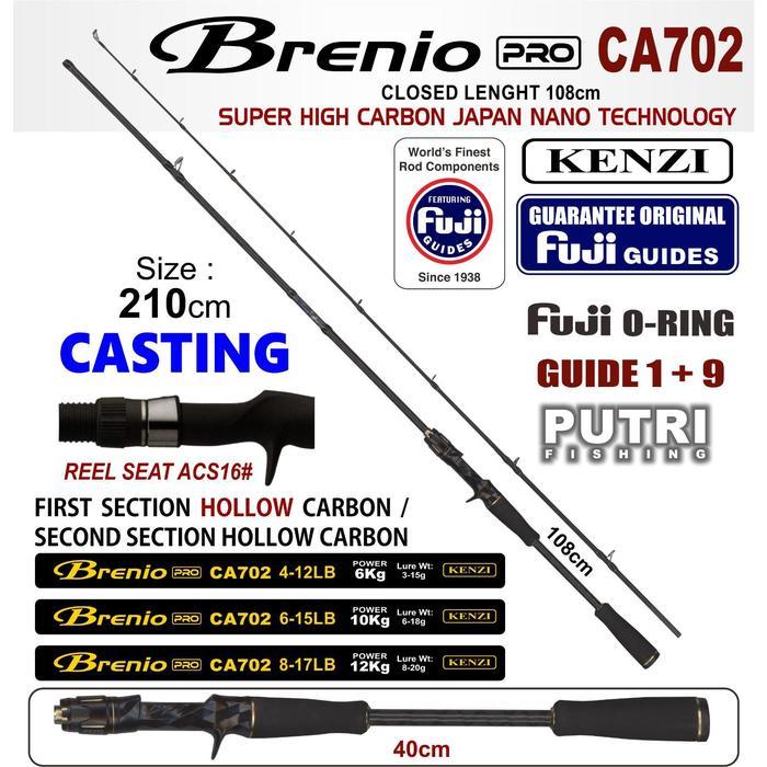 sepatu kitaa_ JORAN KENZI BRENIO PRO 702 Spinning Baitcasting Fuji Guides 4-12lbs 6-15lbs 8-17lbs  p