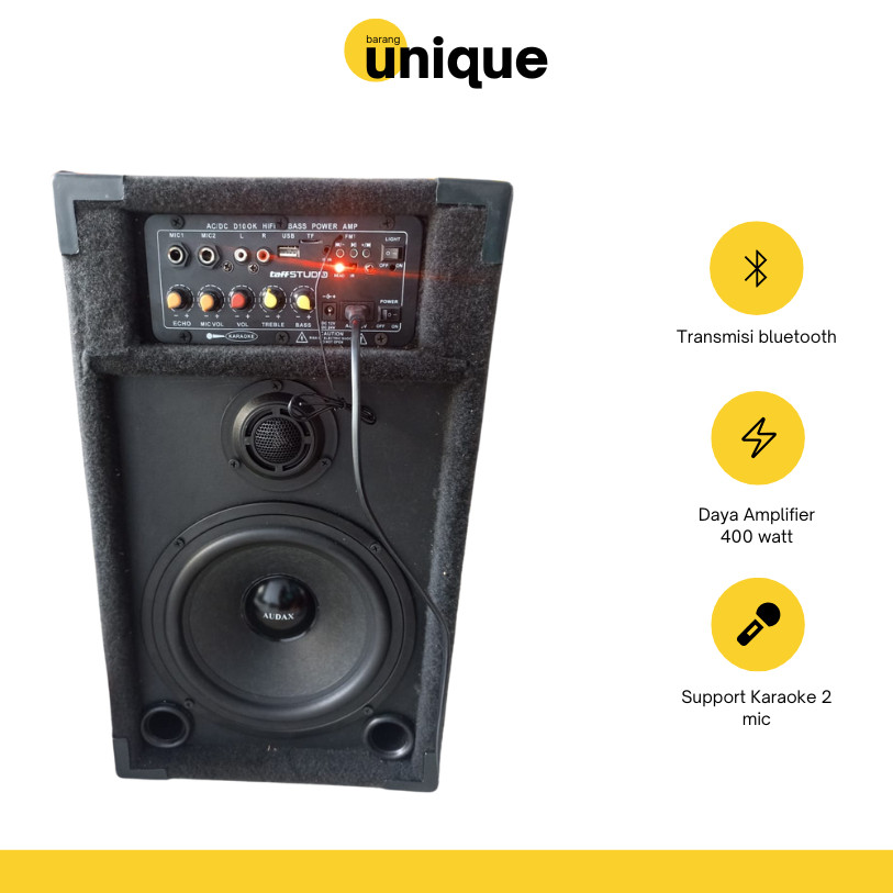TaffStudio Spiker Aktif AUDAX Bluetooth 8 Inch Bass Gler Istimewa Single Speaker Aktif