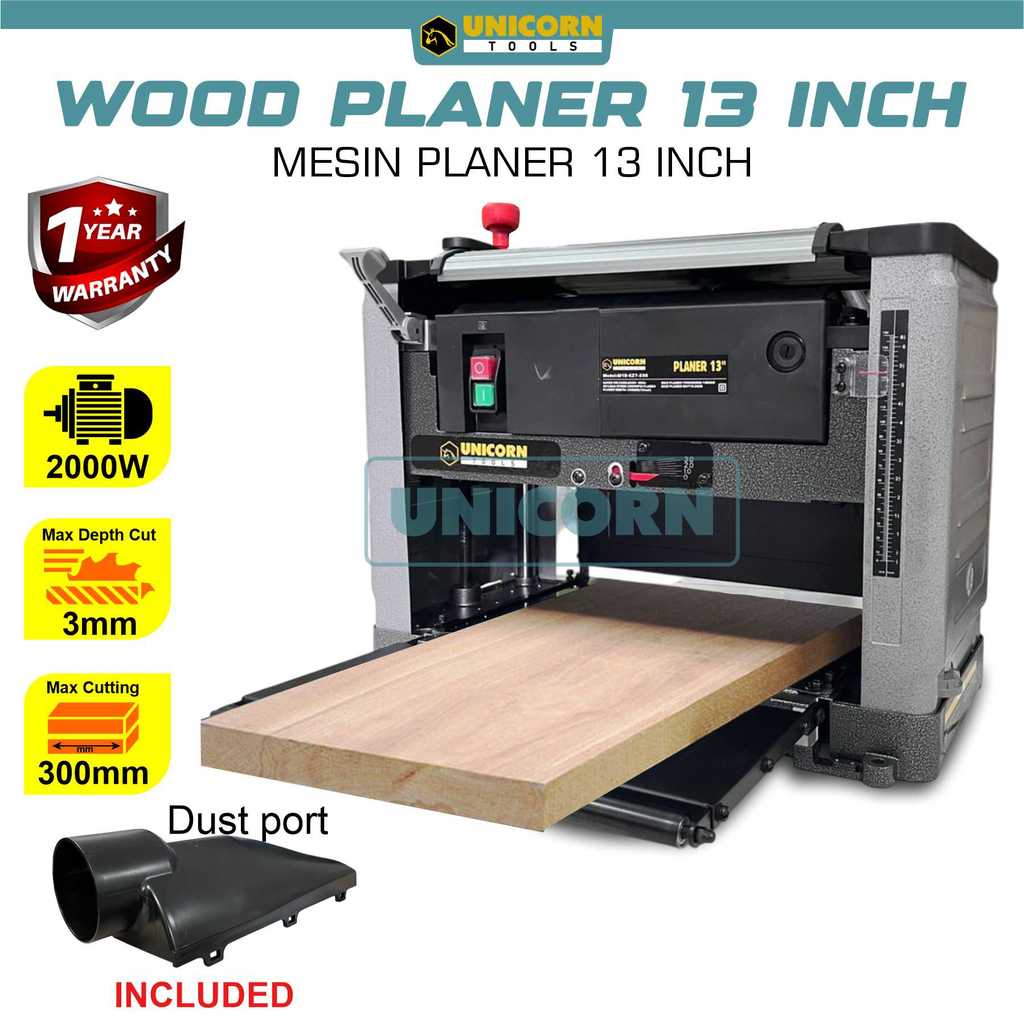 UNICORN TOOLS Thicknesser Planner Mesin Serut Kayu Duduk