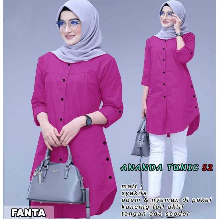 ZIZISHOP BOOM - S2 TUNIK ANANDA JUMBO SYAKILA  Fashion Pakaian Tunik Atasan Wanita Muslim