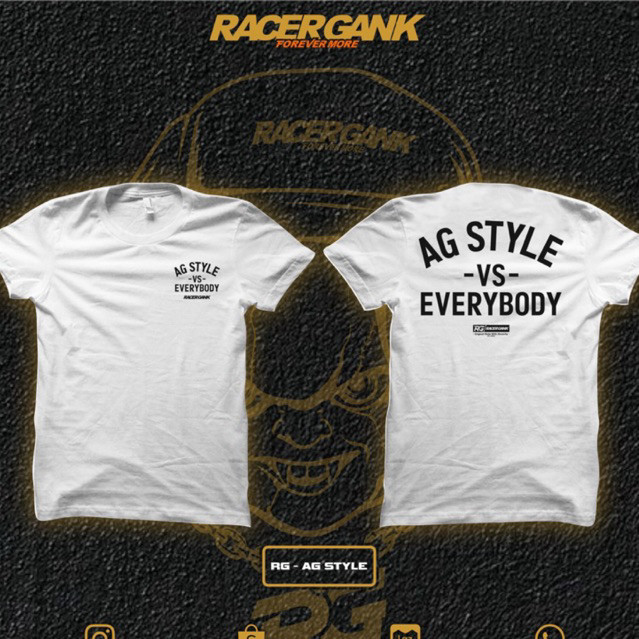 (HOT)  KAOS AG Style VS Everybody RACERGANK Original PUTIH