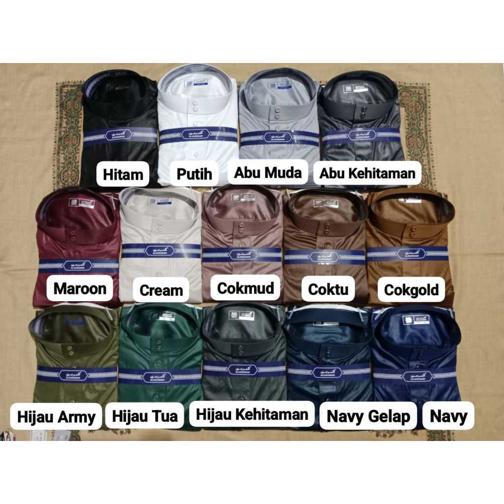 HIGH QUALITY GAMIS JUBAH AL HARAMAIN POLOS POLYSTER IMPORT VIETNAM PUTIH DAN HITAM WARNA NAVY ABU AB