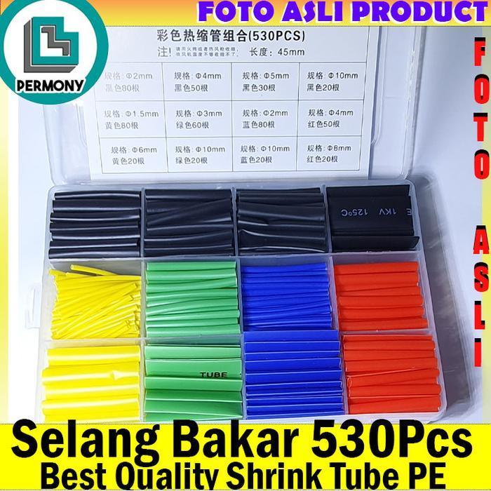 heatshrink tube selang bakar Isolator heatshrink kabel isolasi 530Pcs