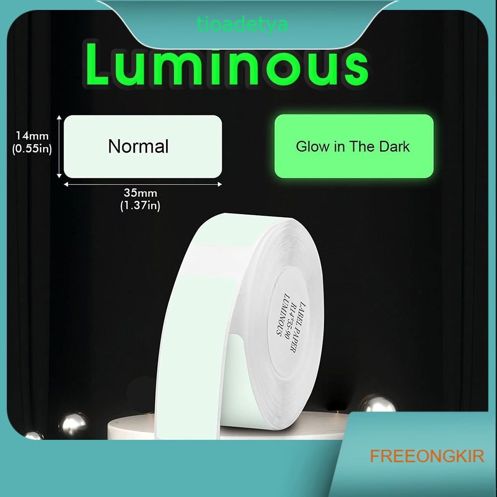 Glow in the Dark Thermal Stiker Label Niimbot D11 D110 D101 H1S Sticker Refill Label Niimbot Transpa