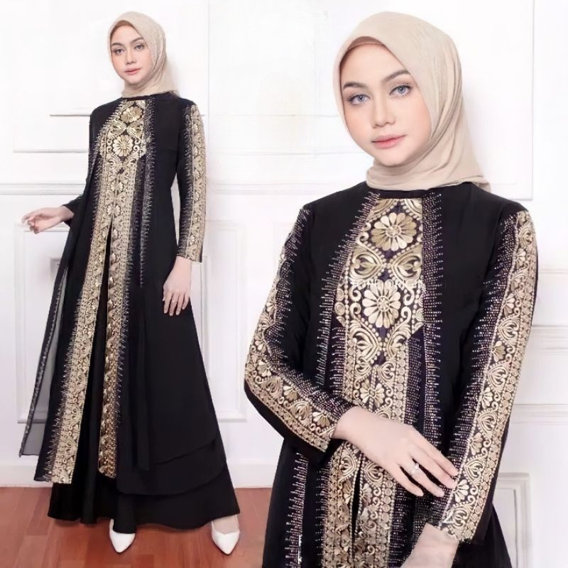Abaya  Gamis Turkey Abaya Turki Hitam Rosita Murah Terbaru L XL XXL