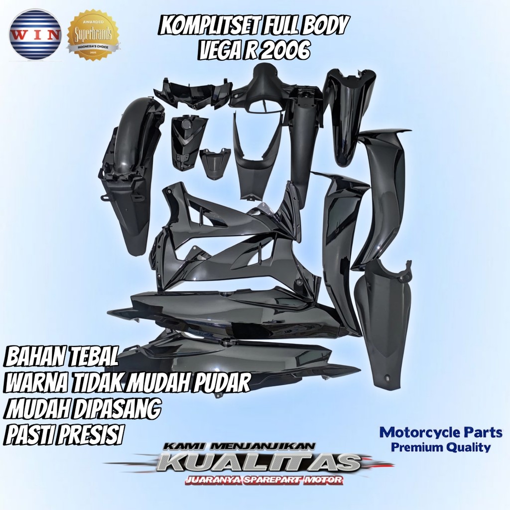 Full Body Vega R New 2006  WIN | complete set bodi lengkap komplit kasar halus motor karbu yamaha ka
