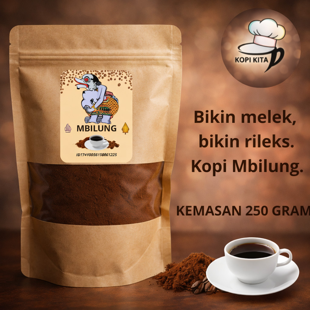 Spesial bubuk kopi mbilung kemasan 250 Gram murah nikmat mantap bubuk kopi Robusta mbilung kopi bubu