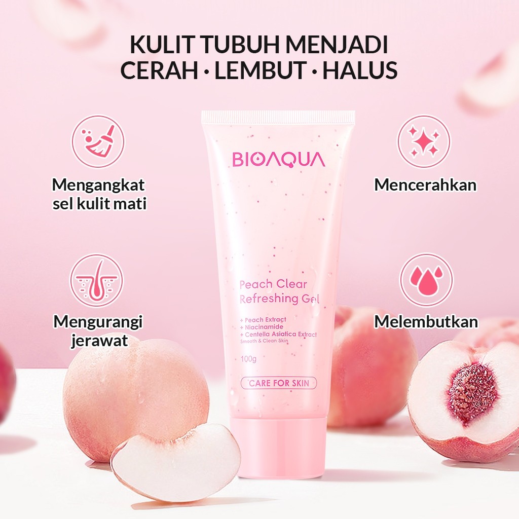 BIOAQUA Scrub Wajah Peeling Gel Niacinamide Brightening & Smooth Facial Exfoliating Gel Wajah 100g E