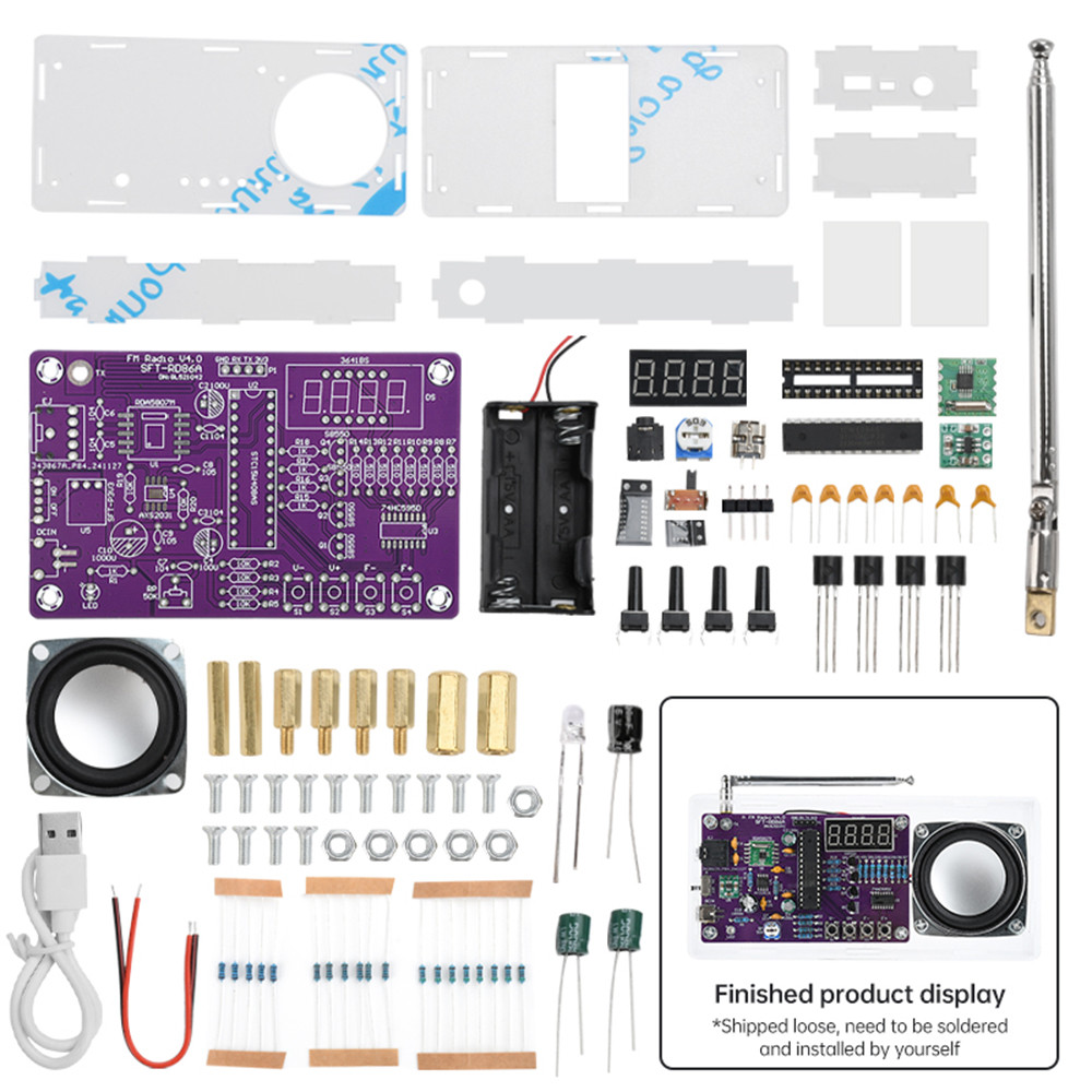 FM Rao Soldering Kit 87.5MHz~108MHZ gital Tube splay FM Rao Electronic Soldering Learning PCB Y Elec