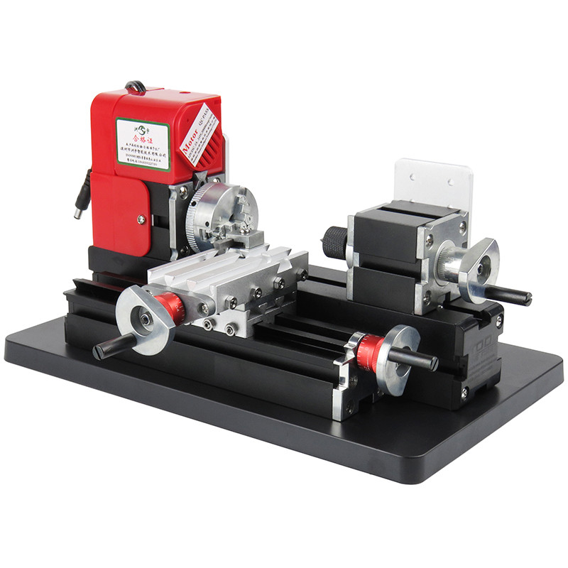 Mini lathe, multifunction mini teaching machine tool, Maker, metal lathe, wood lathe, student use