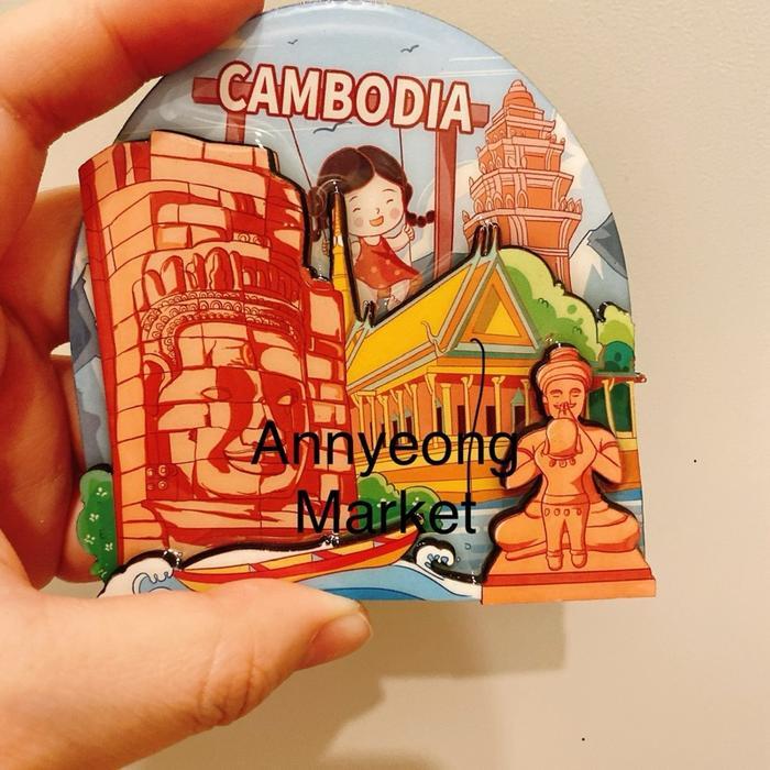 Magnet Kulkas Asia Tempelan Kulkas singapore Laos Kamboja Filipina - Kamboja