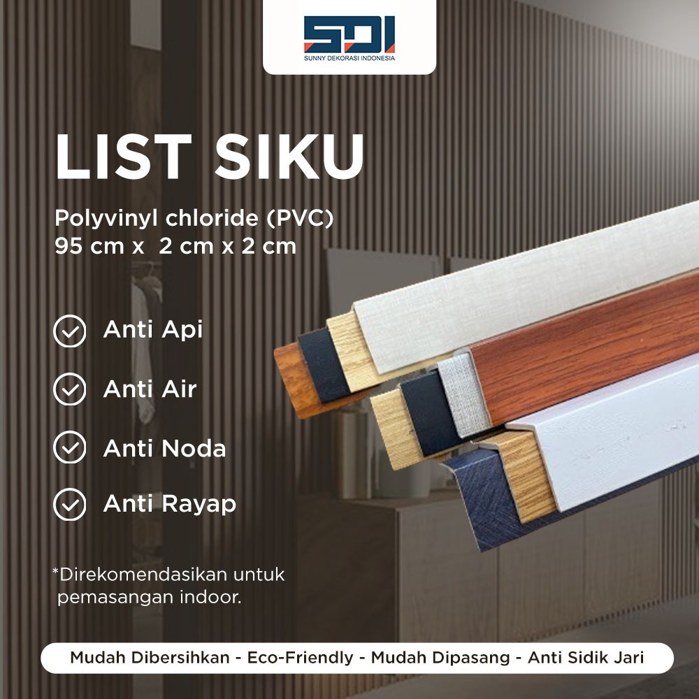 TERLARIS List siku L WPC wall panel panjang 95 CM | penutup wall panel WPC termurah |