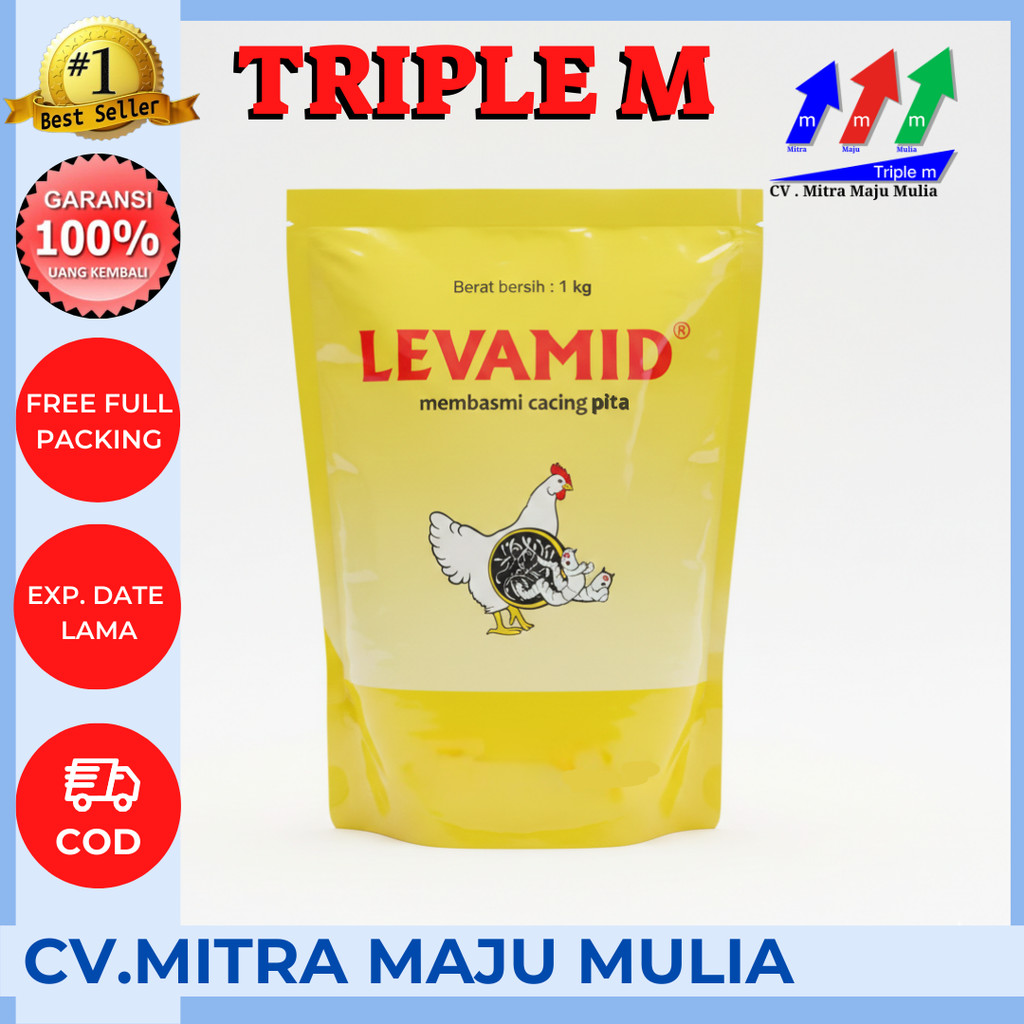 LEVAMID 1 KG - Obat Cacing Pita Gilik Ayam Burung Unggas Hewan