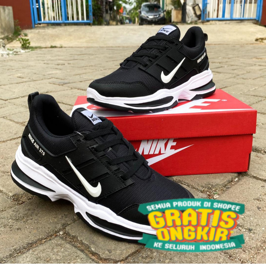 SEPATU RUNNING OLAHRAGA TERBARU SNEAKERS PRIA SEPATU HITAM PUTIH BISA  COD/ keren cool