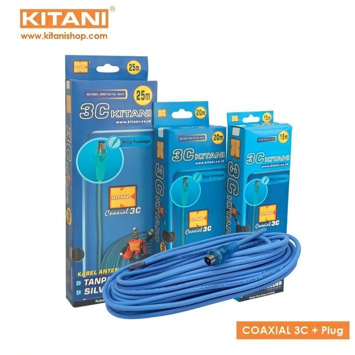 Kitani Kabel Antena TV Coaxial 3C + Plug Jack KITANI - 15 meter